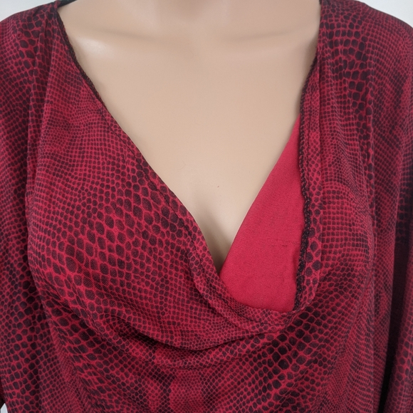 Red Reptile Print Blouse and Skirt Set Isadora M - Picture 8 of 12